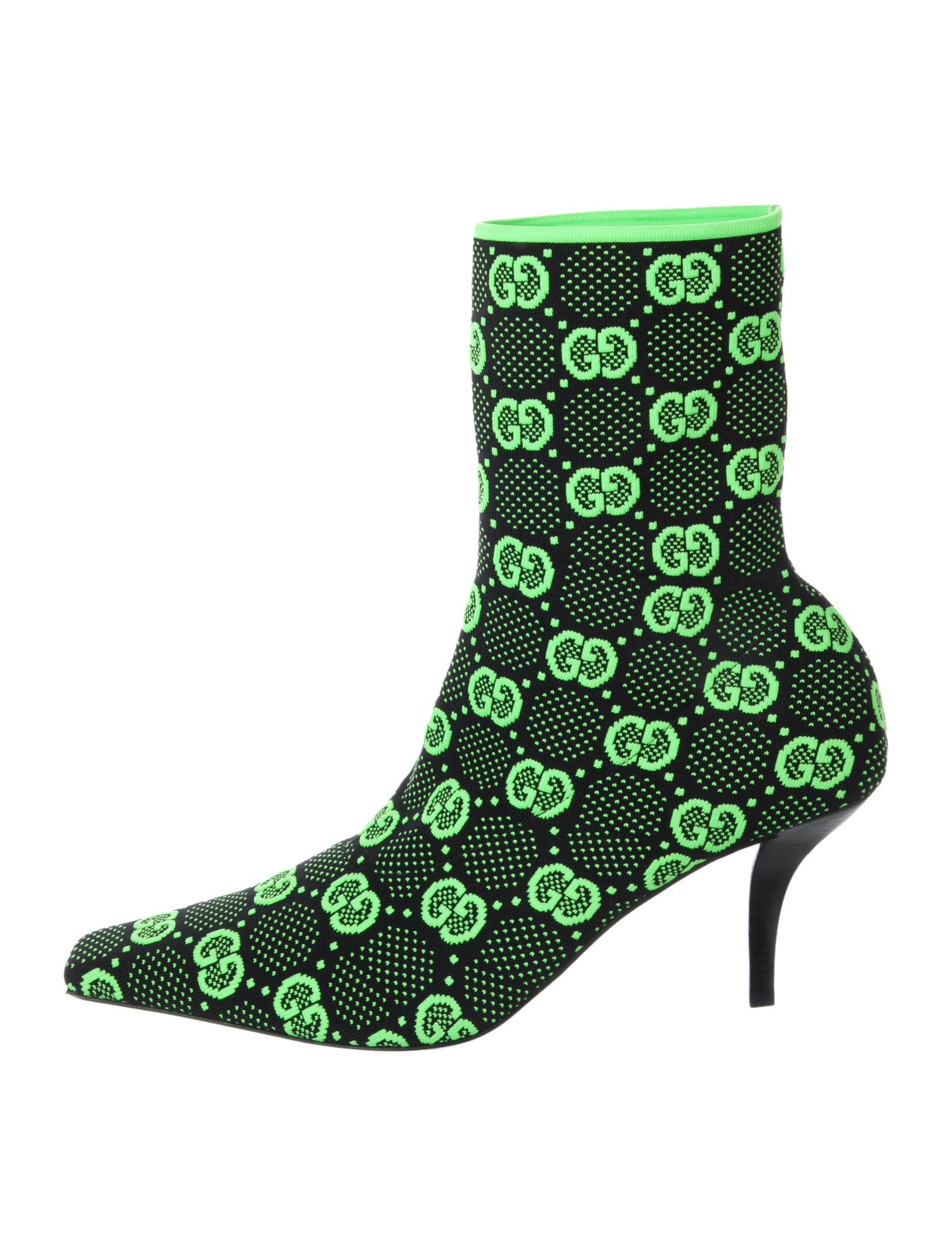 Gucci Printed Embroidered Accent Sock Boots