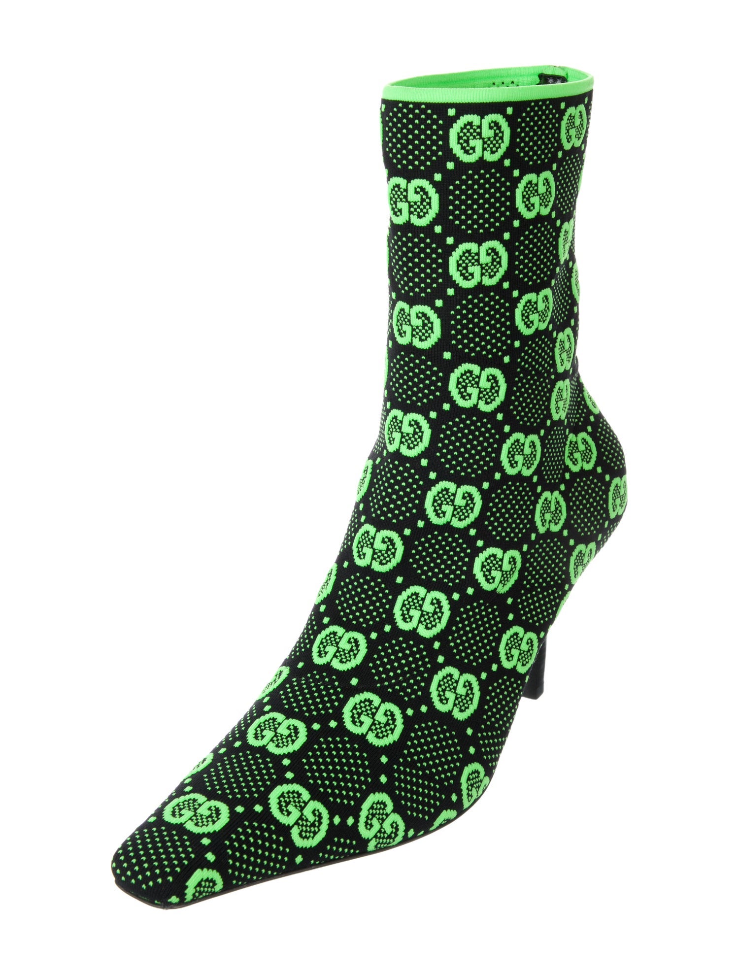 Gucci Printed Embroidered Accent Sock Boots