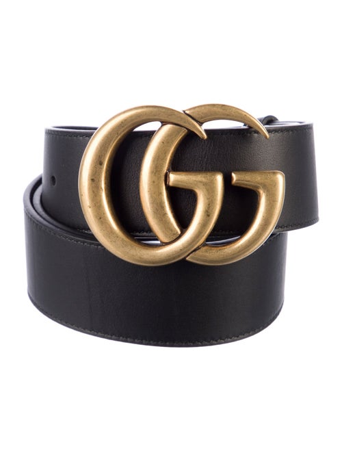 Gucci Double G Logo Leather Belt