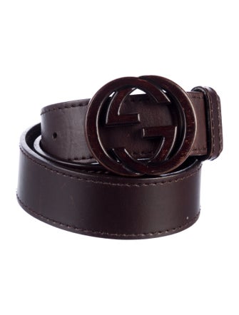 Gucci Double G Logo Leather Belt