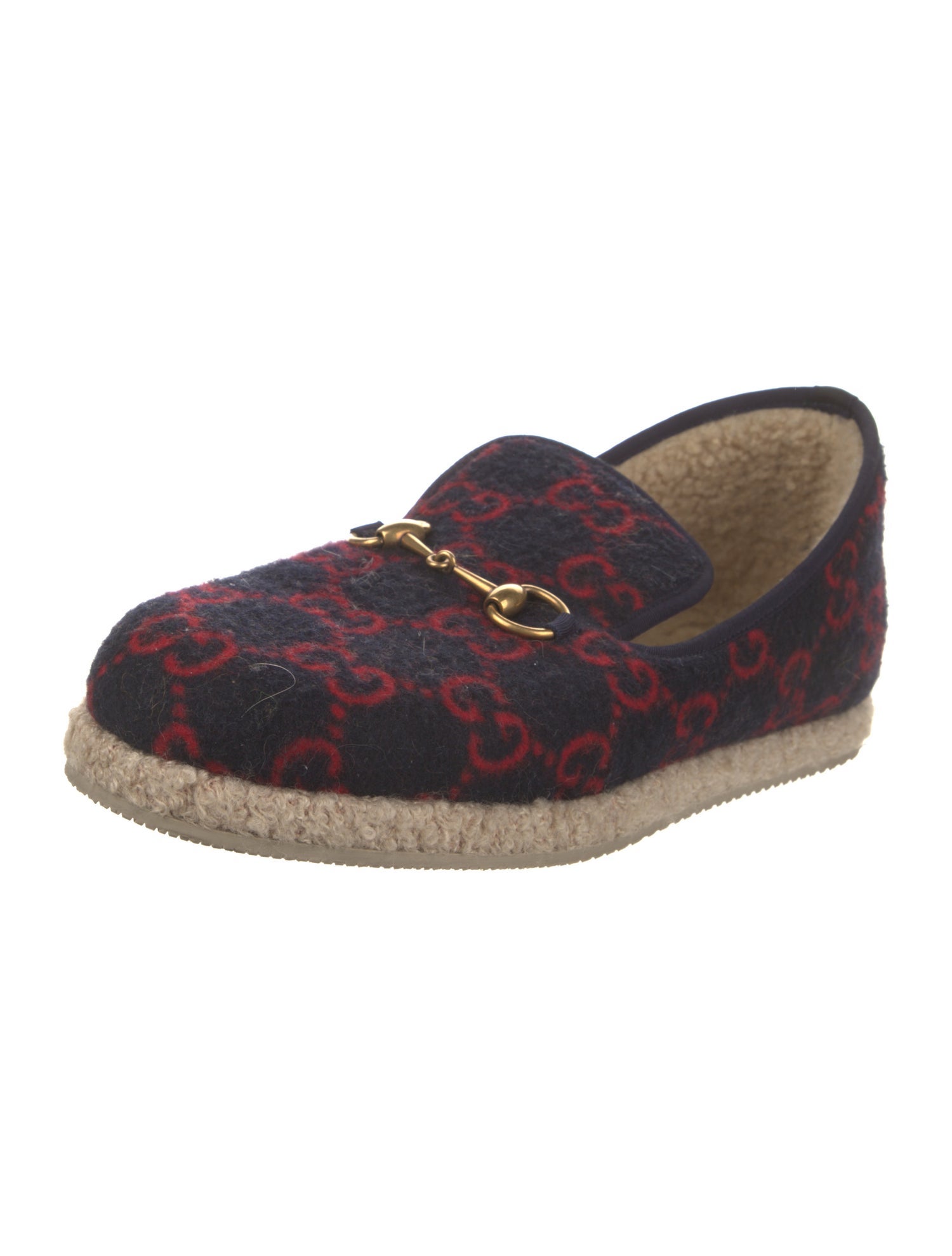Gucci Horsebit Accent Wool Loafers