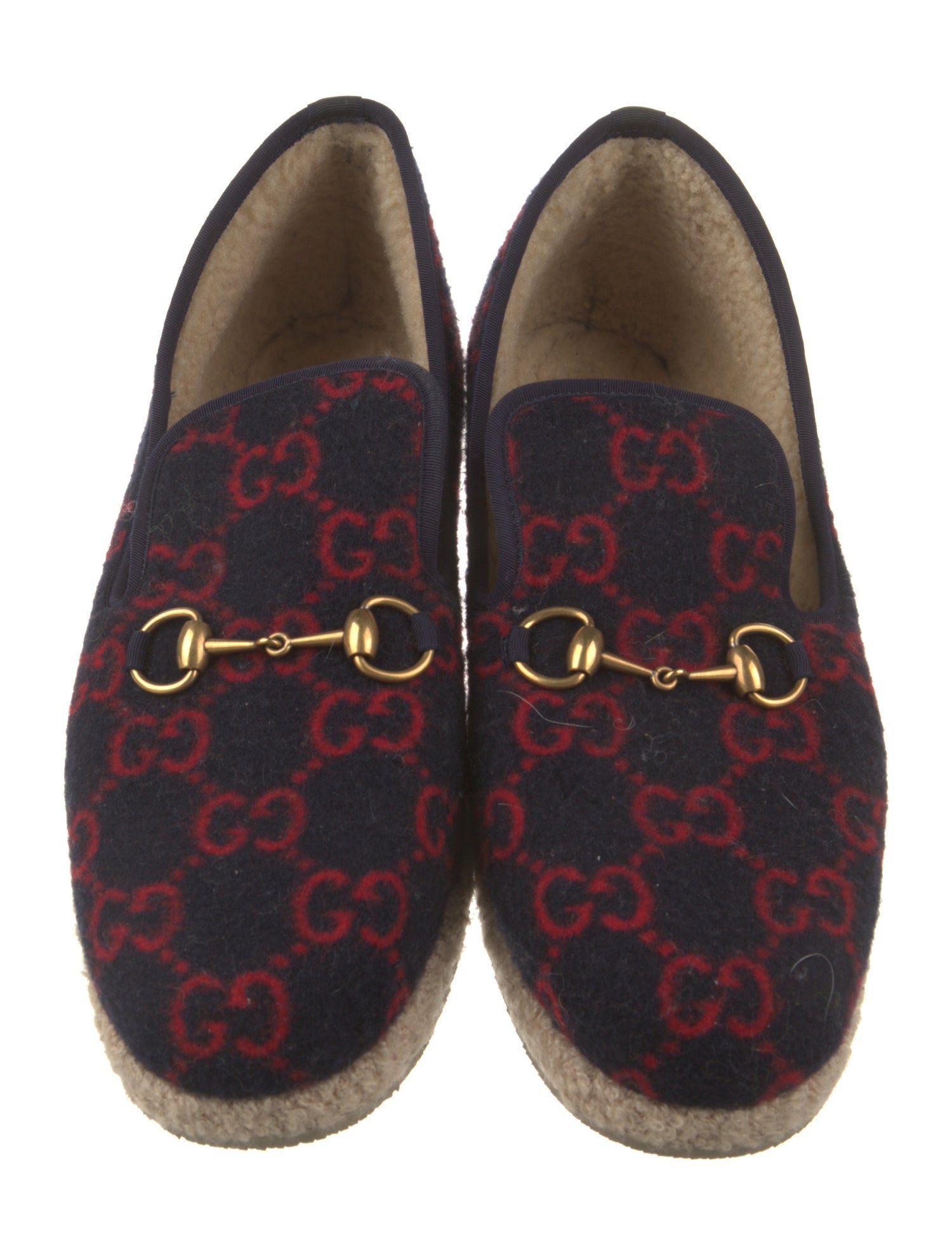 Gucci Horsebit Accent Wool Loafers