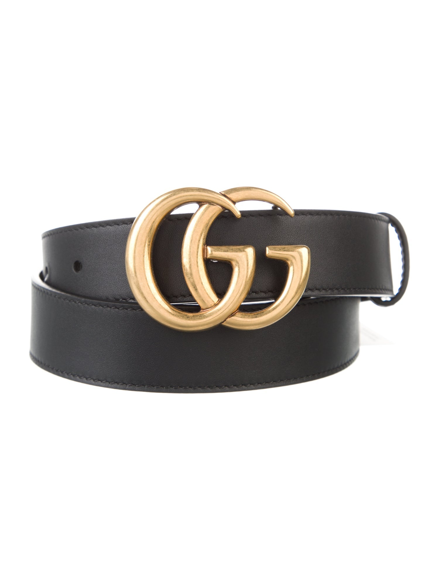 Gucci Double G Logo Leather Belt