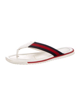 Gucci Microguccissima Pattern Leather Flip Flops