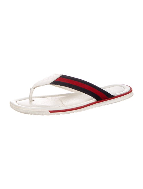 Gucci Microguccissima Pattern Leather Flip Flops