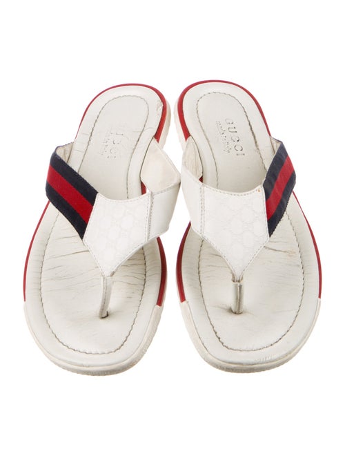 Gucci Microguccissima Pattern Leather Flip Flops