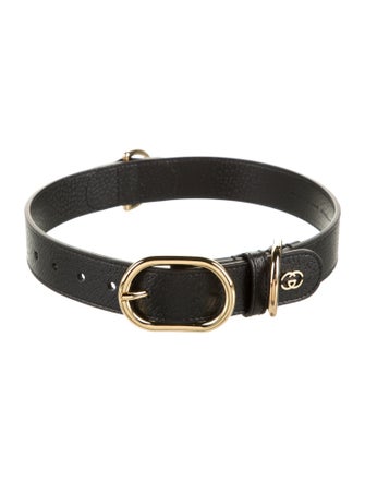 Gucci Leather Buckle Dog Collar