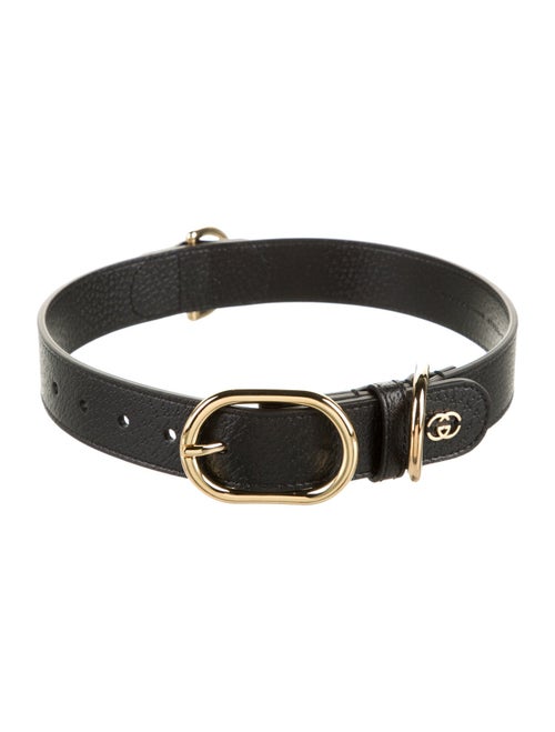 Gucci Leather Buckle Dog Collar