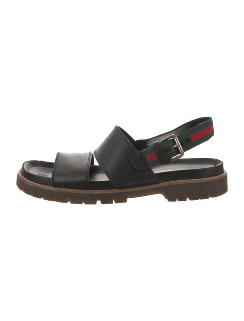 Gucci Web Accent Leather Sandals