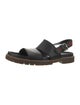 Gucci Web Accent Leather Sandals