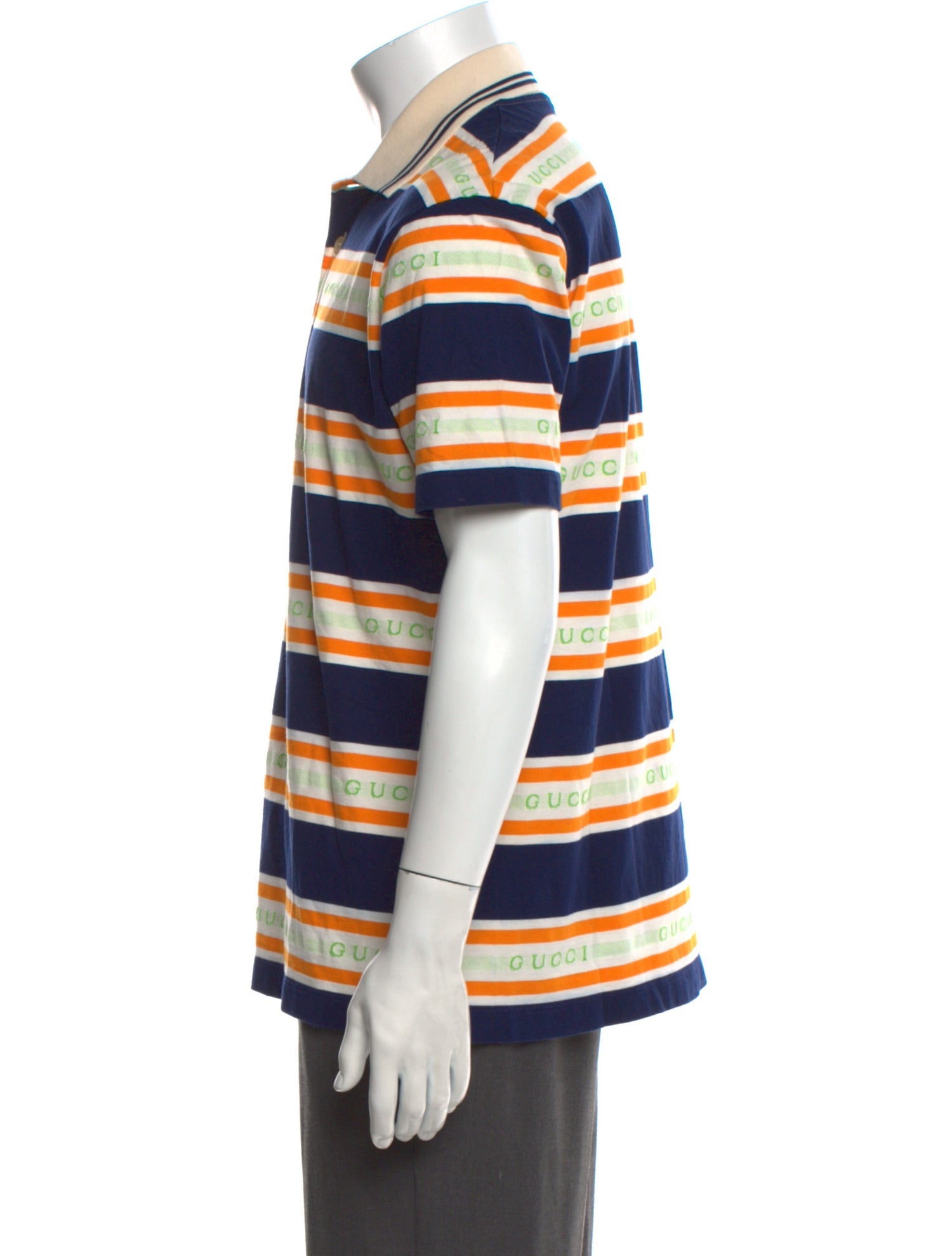 Gucci Striped Collar Polo Shirt