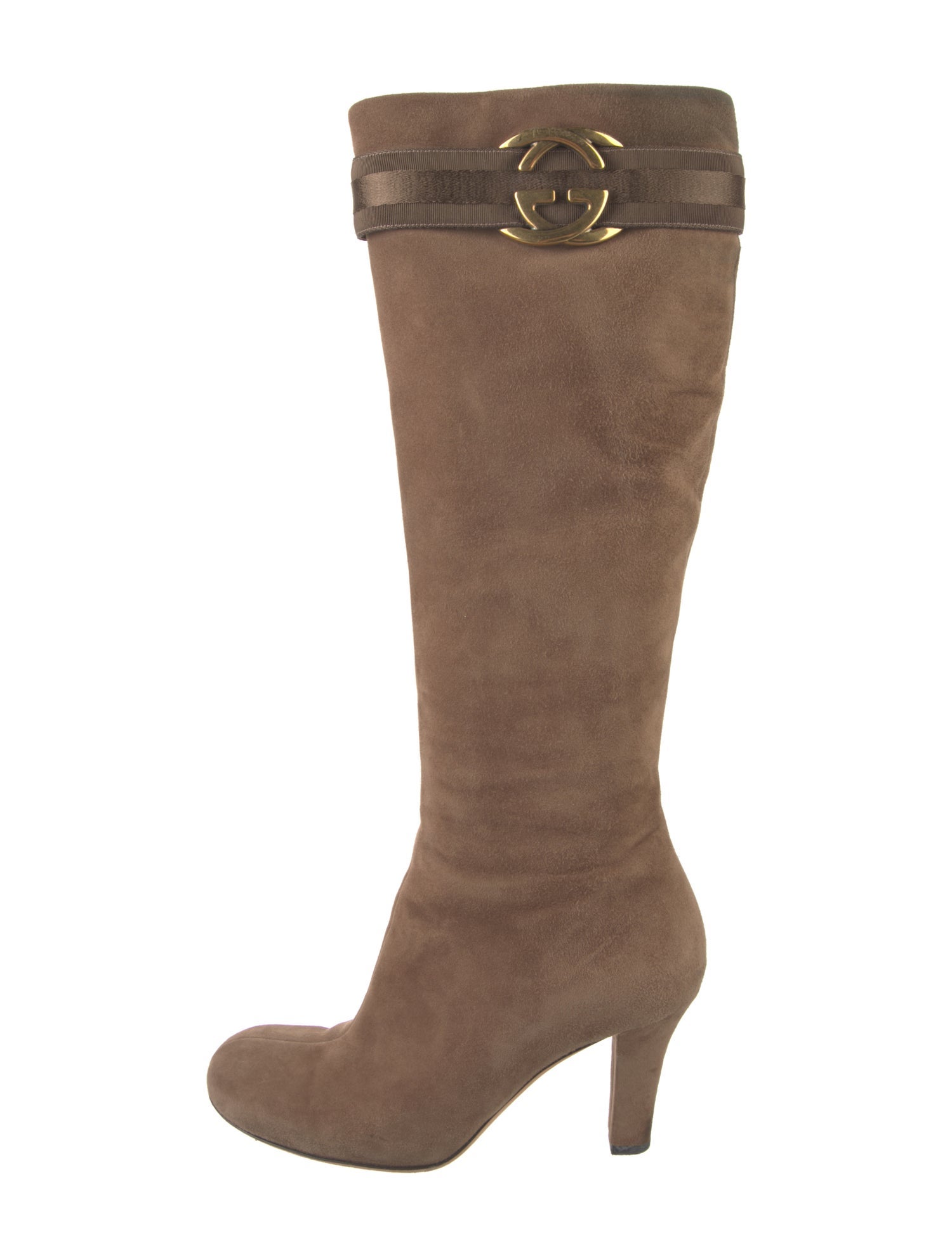 Gucci Web Accent Suede Boots