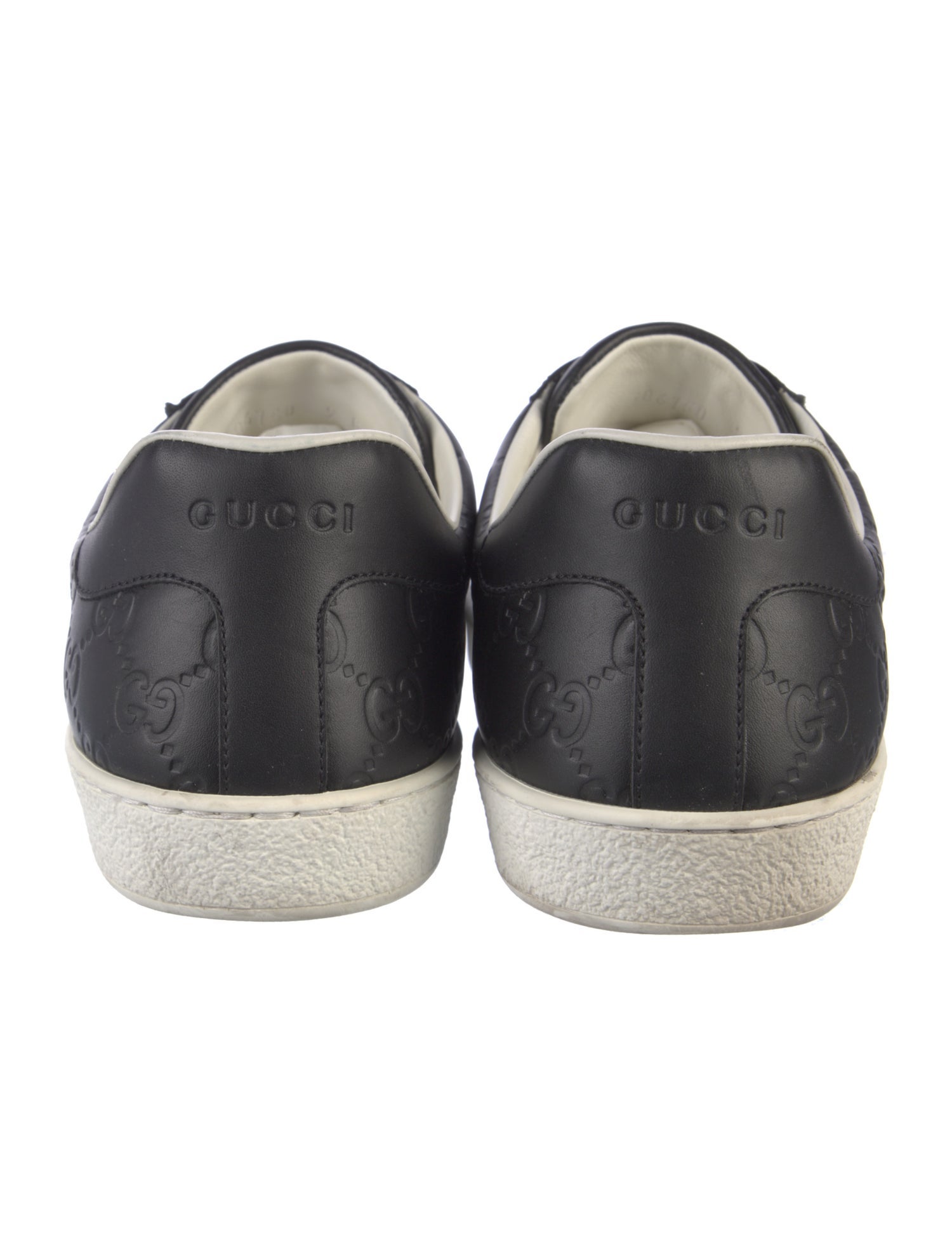 Gucci Web Accent Embossed Leather Sneakers