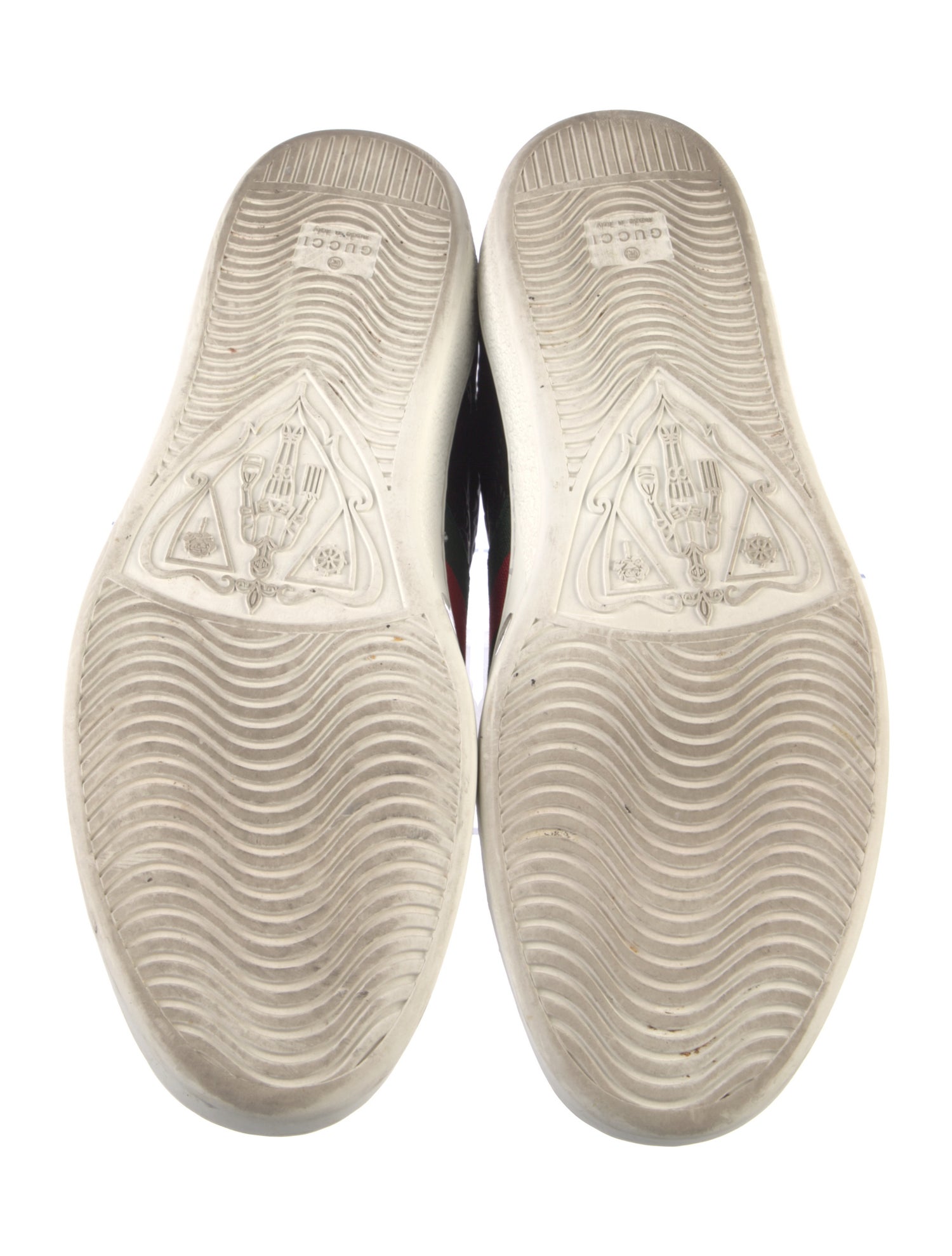 Gucci Web Accent Embossed Leather Sneakers