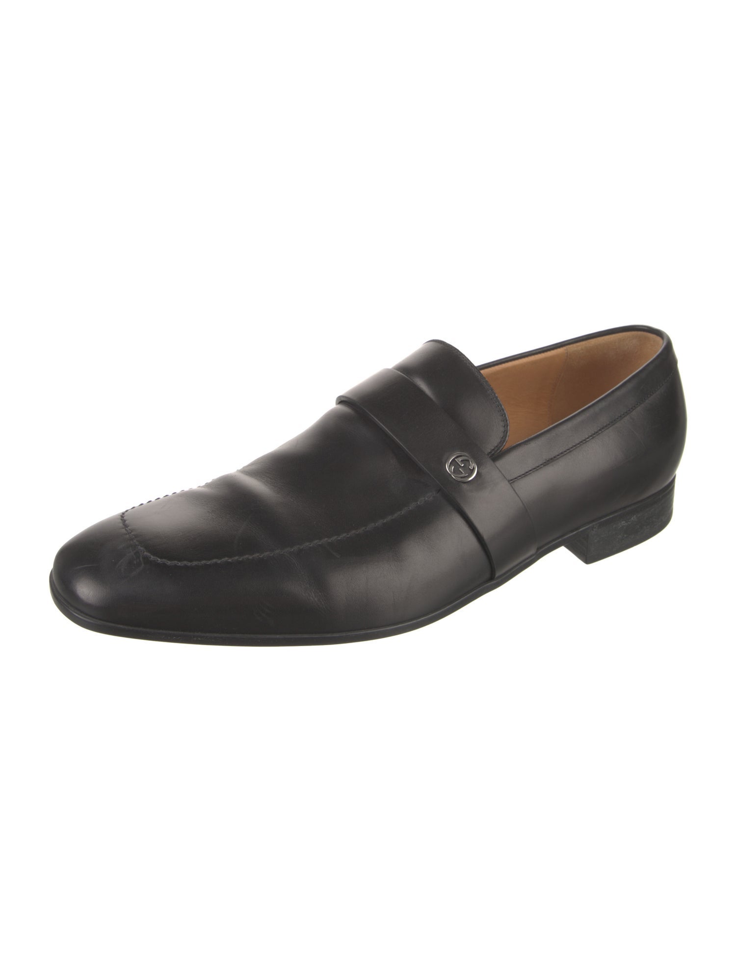 Gucci Interlocking G Logo Leather Dress Loafers