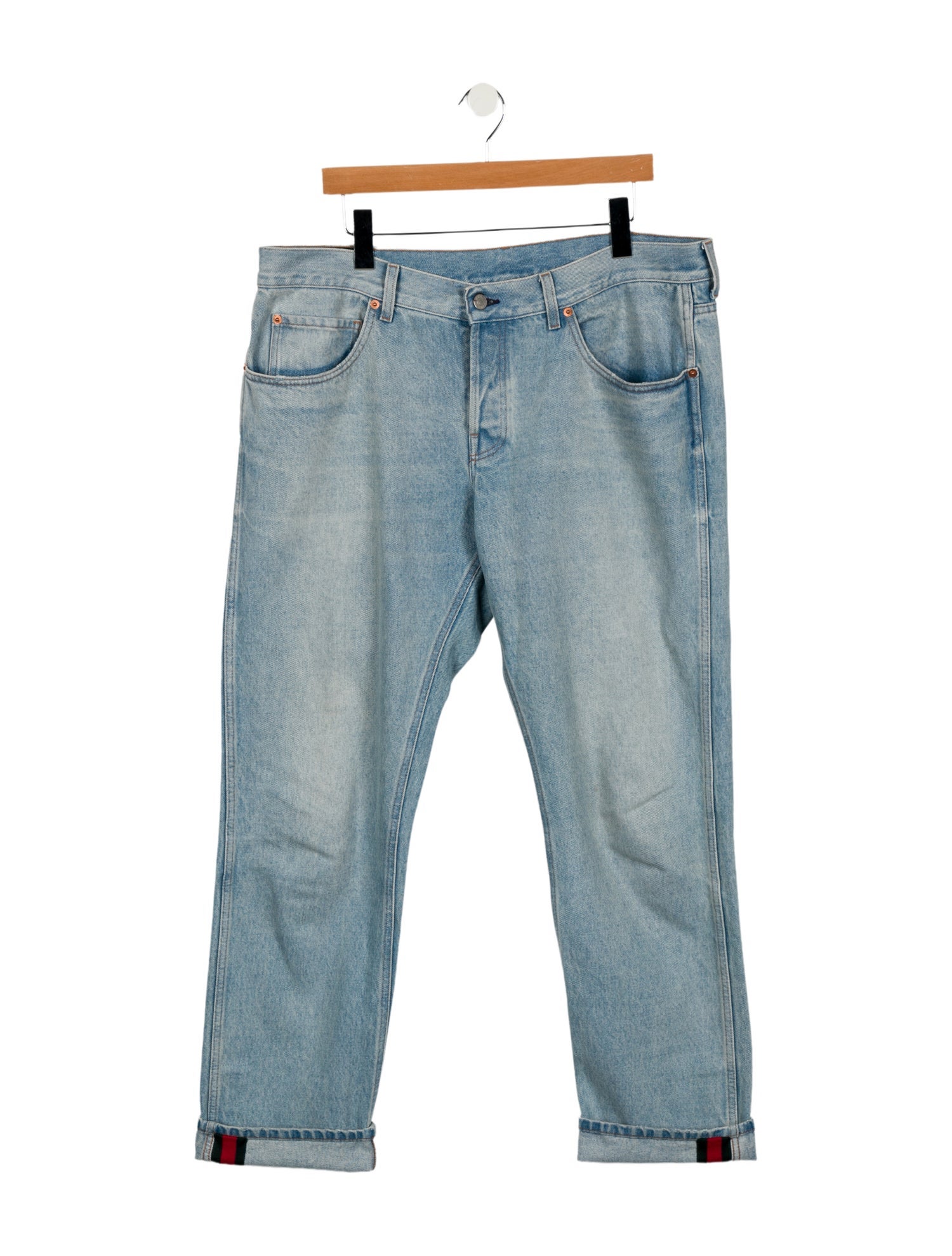 Gucci Web Accent Straight-Leg Jeans