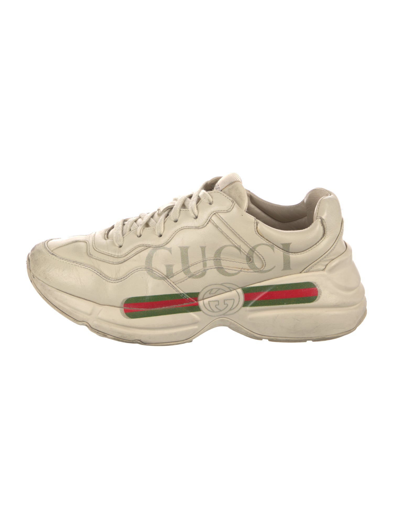 Gucci Web Accent Leather Sneakers
