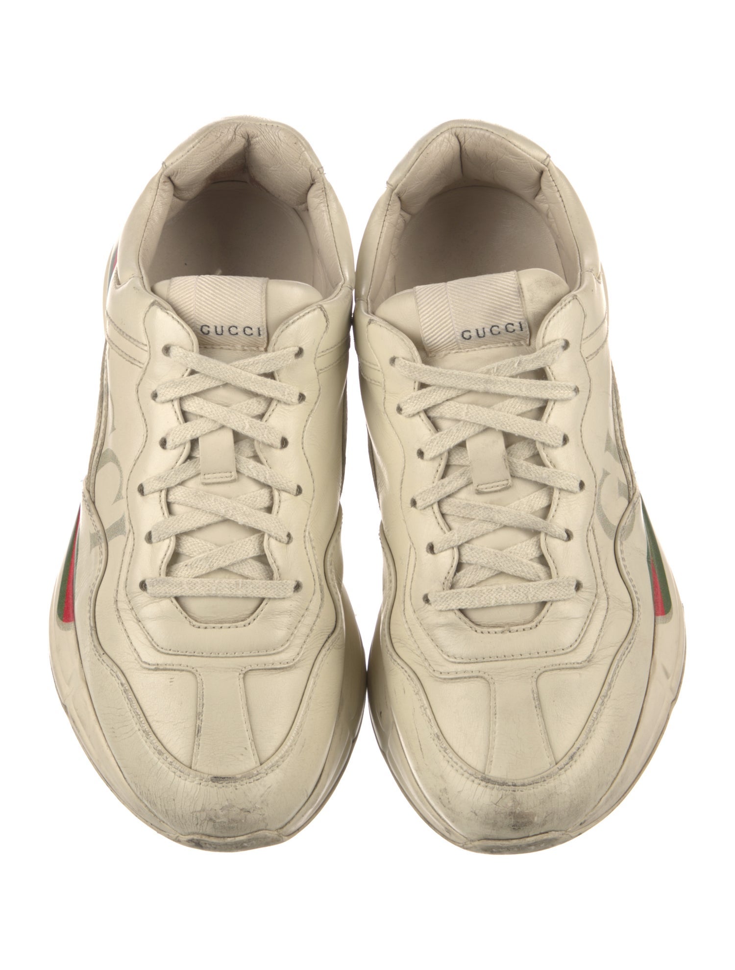 Gucci Web Accent Leather Sneakers