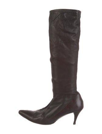 Gucci Web Accent Leather Boots