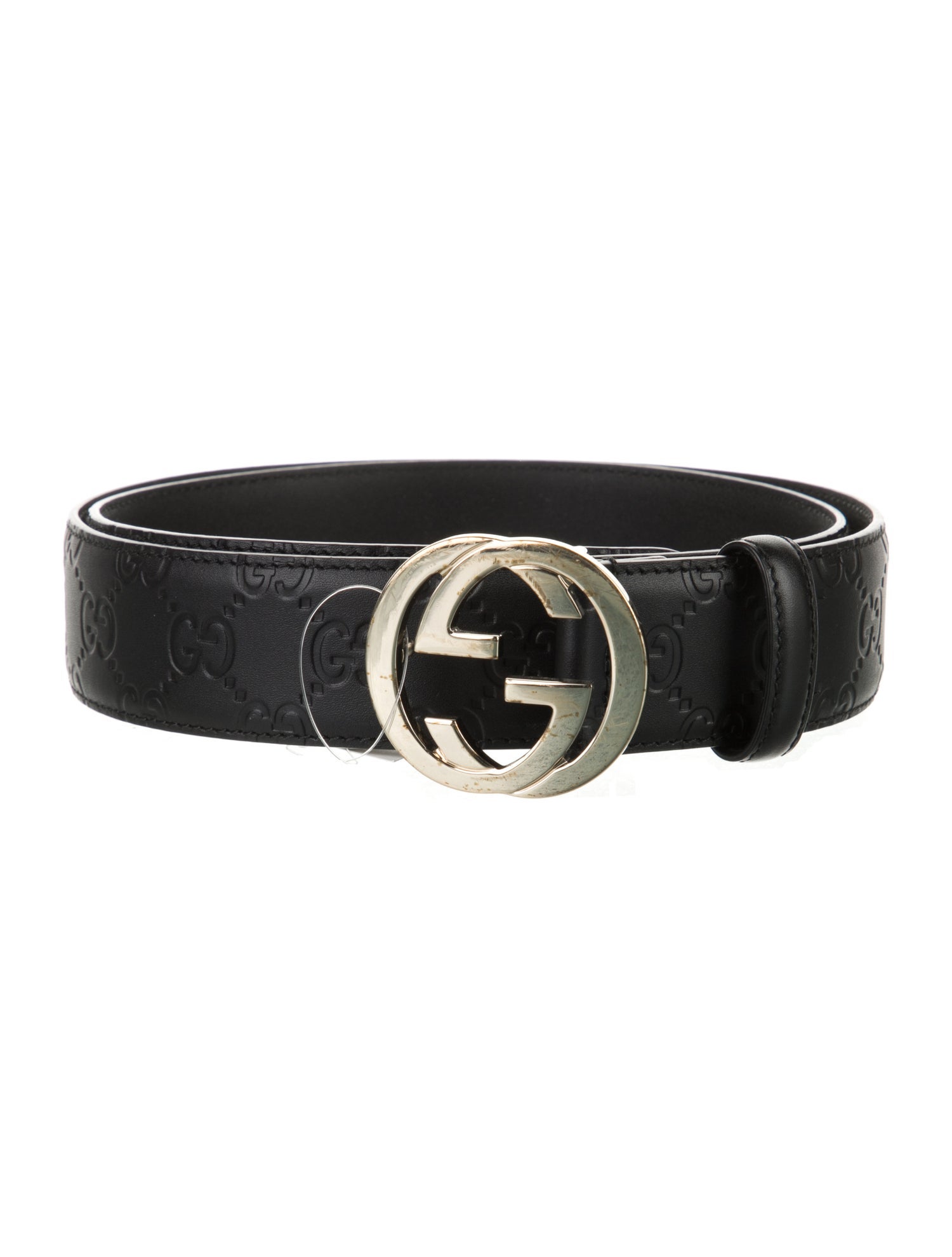 Gucci Interlocking G Logo Embossed Leather Belt Kit