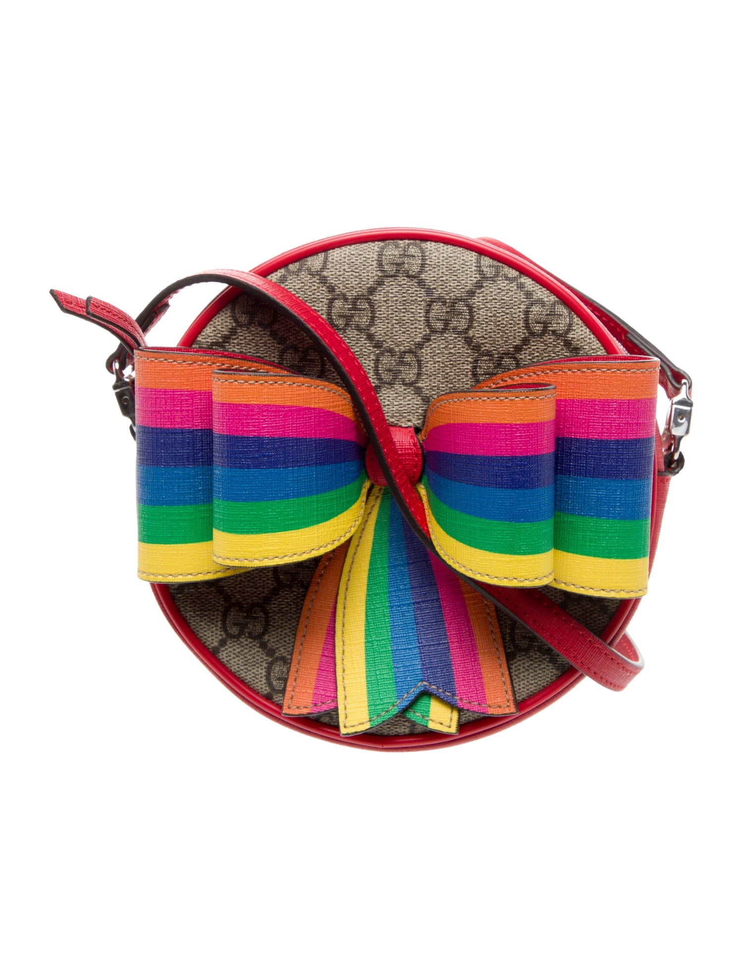 Gucci GG Supreme Ribbon Rainbow Crossbody Bag