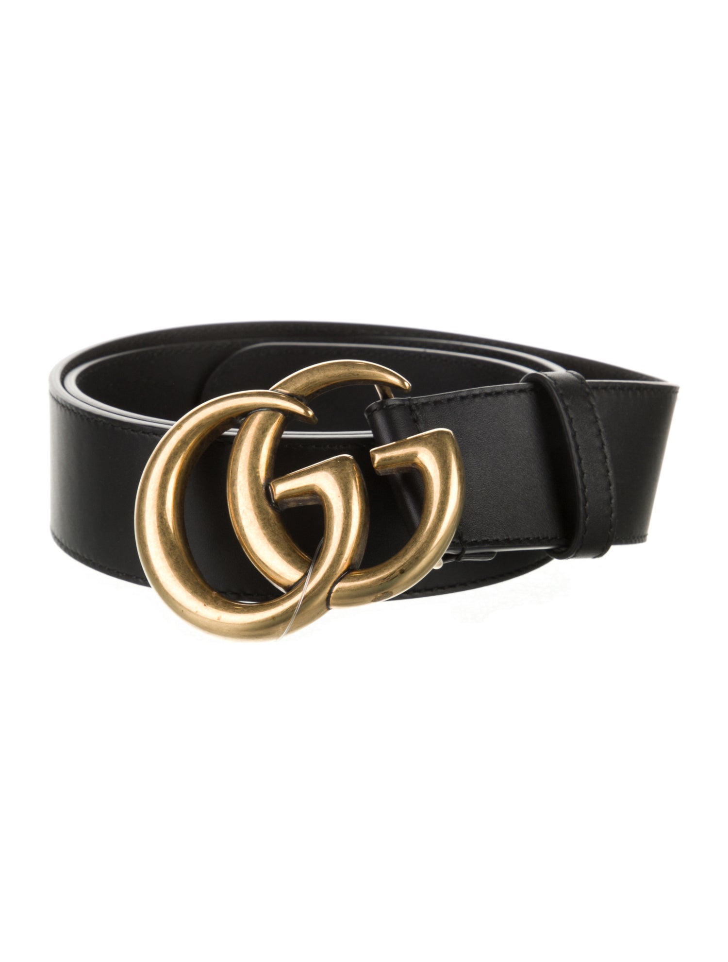 Gucci Double G Logo Leather Belt