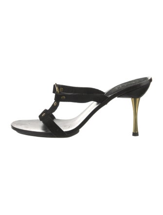 Gucci Suede Studded Accents Slides