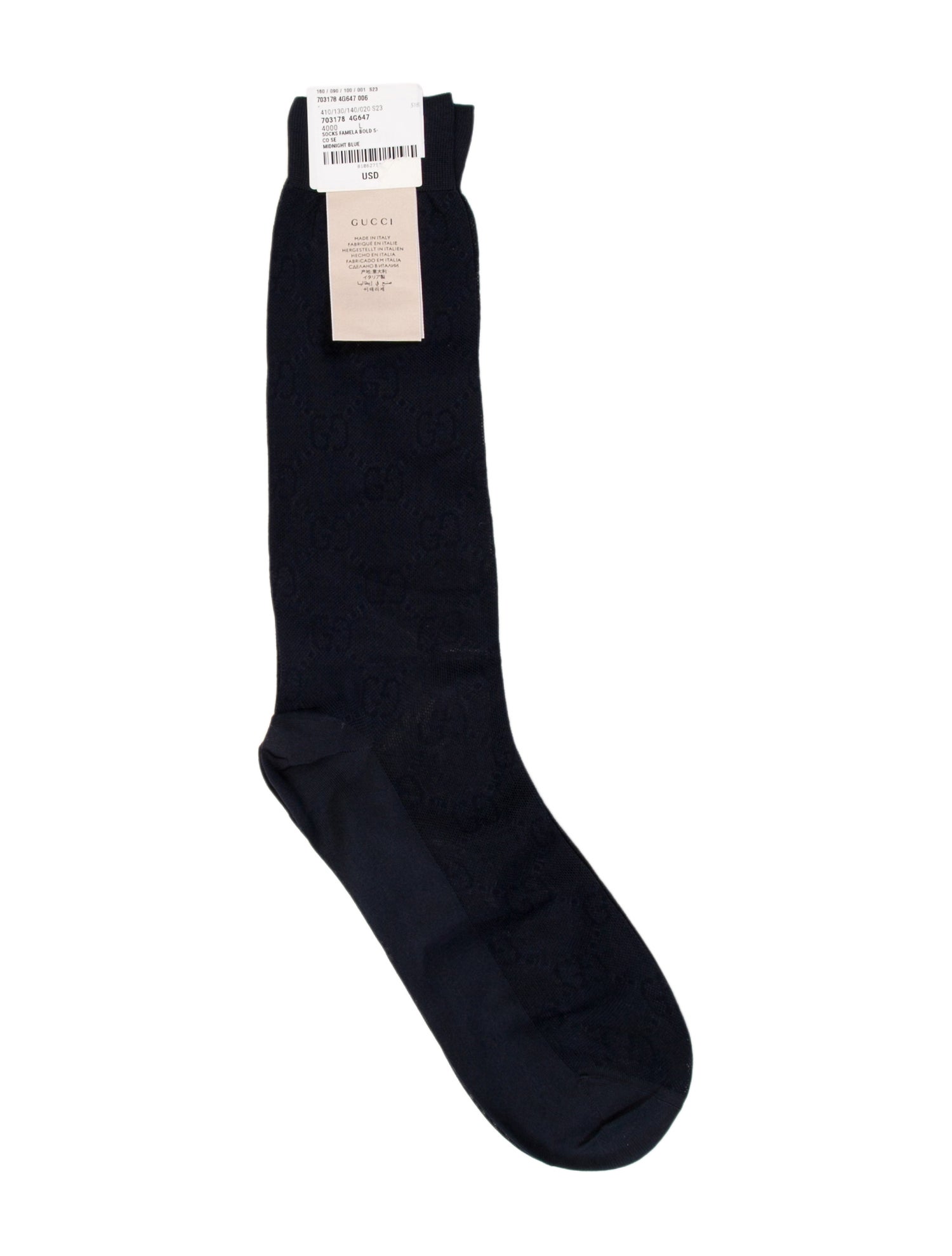 Gucci Men's Knee-High Cotton Socks w/Tags