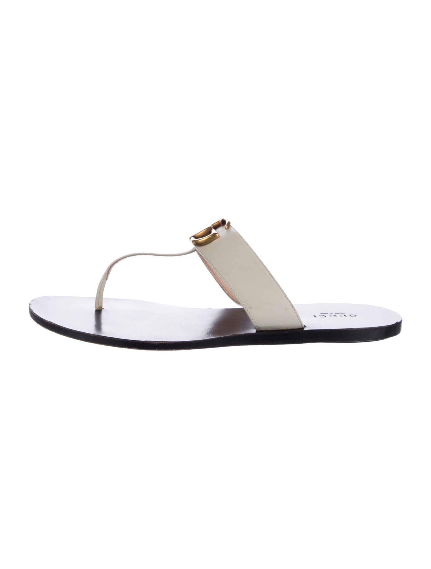 Gucci Running GG Logo Leather Slides
