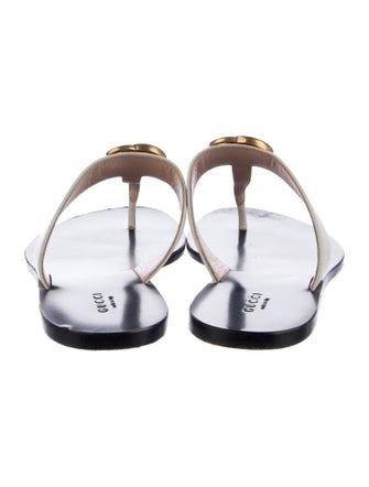 Gucci Running GG Logo Leather Slides