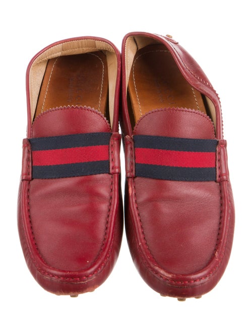 Gucci Sylvie Web Accent Leather Drivers