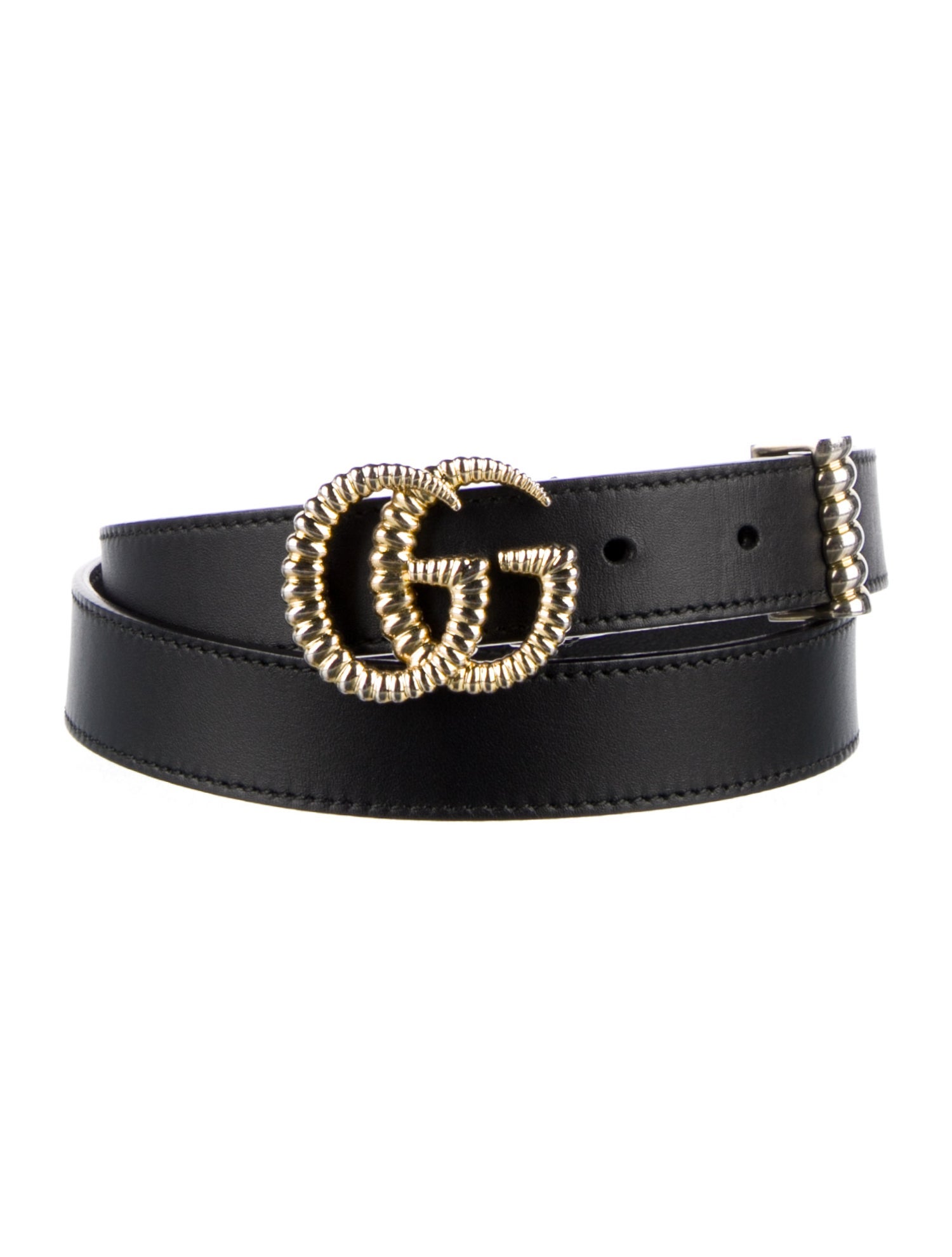 Gucci Double G Logo Skinny Belt