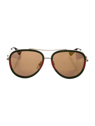 Gucci Web Accent Aviator Sunglasses