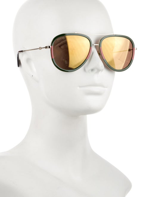 Gucci Web Accent Aviator Sunglasses
