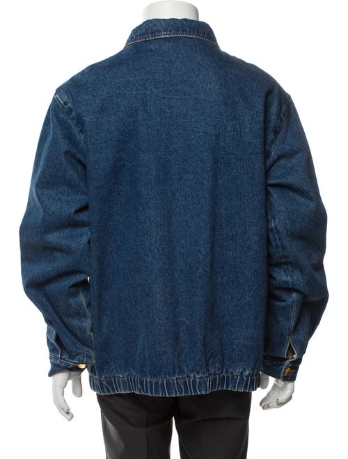 Gucci Web Accent Plaid Print Denim Jacket