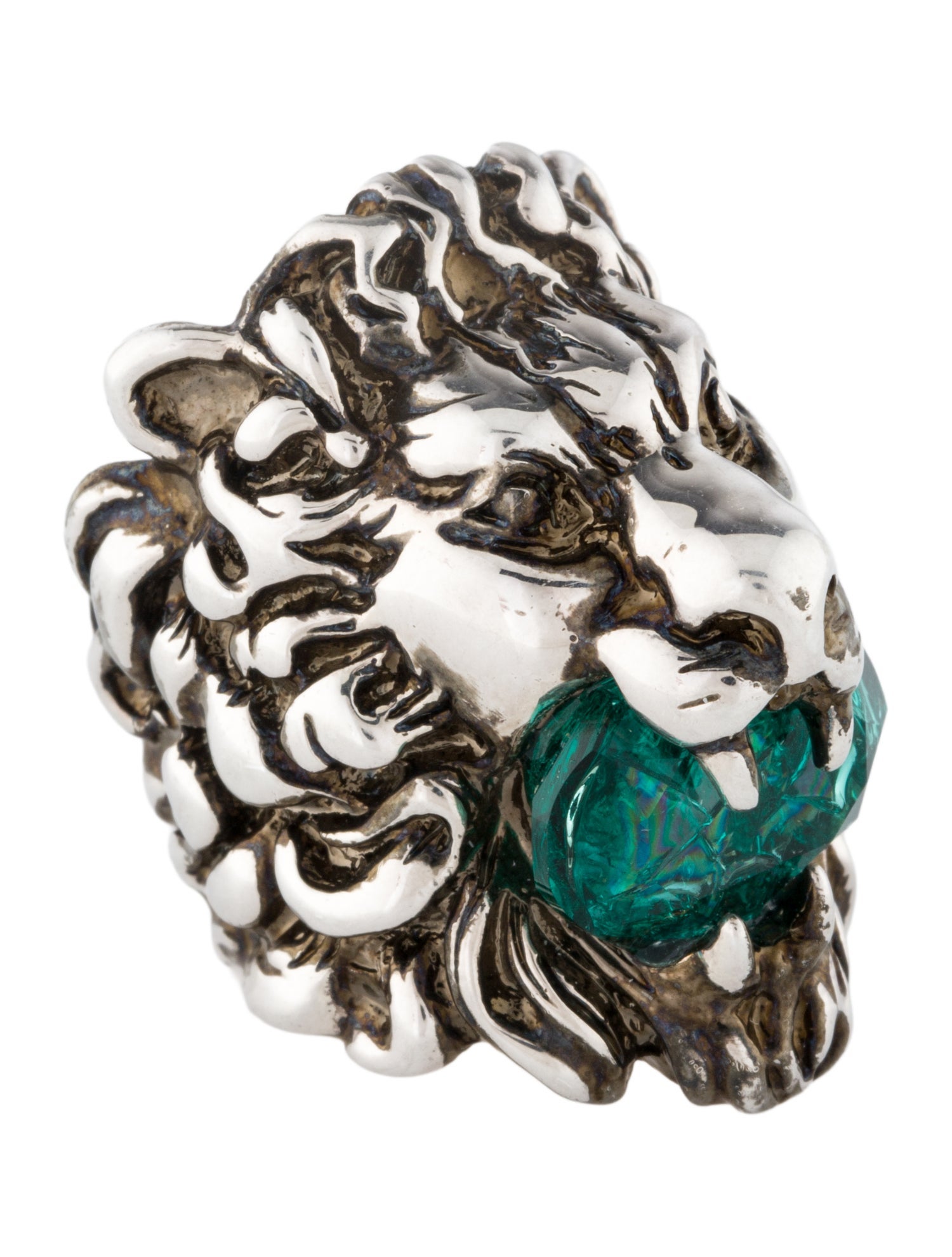 Gucci Crystal Lion Head Cocktail Ring