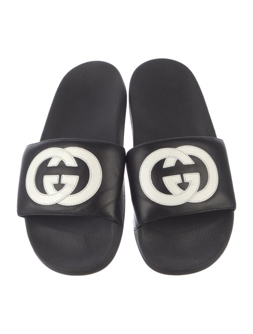 Gucci Interlocking G Logo Leather Slides