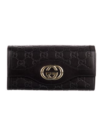 Gucci Interlocking G Logo Leather Continental Wallet