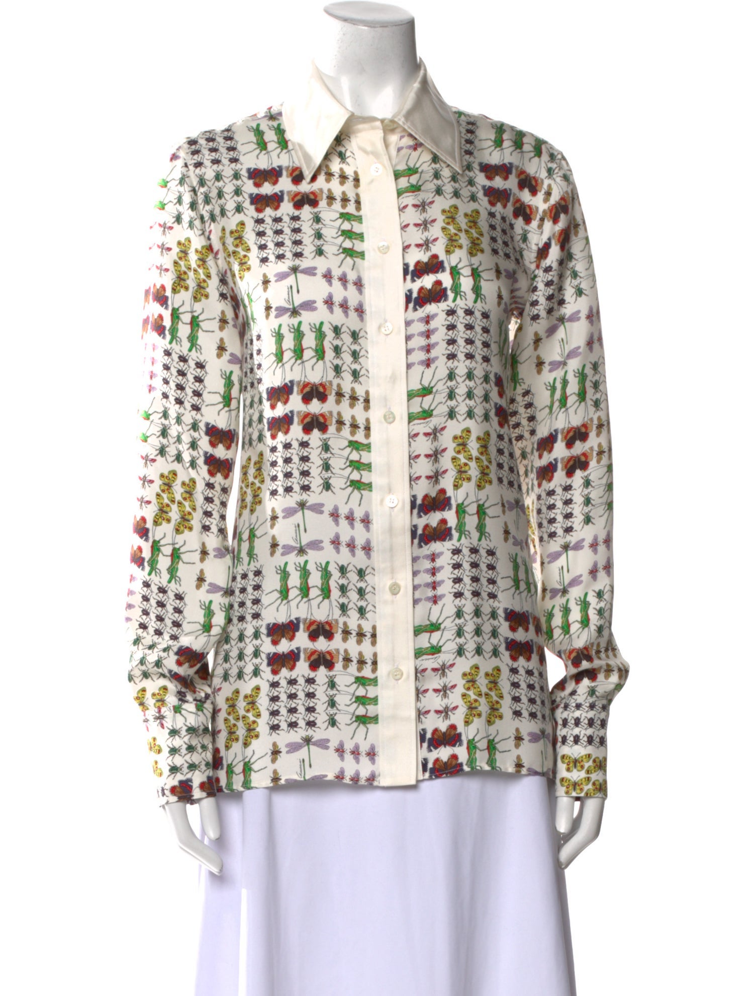 Gucci Silk Printed Button-Up Top