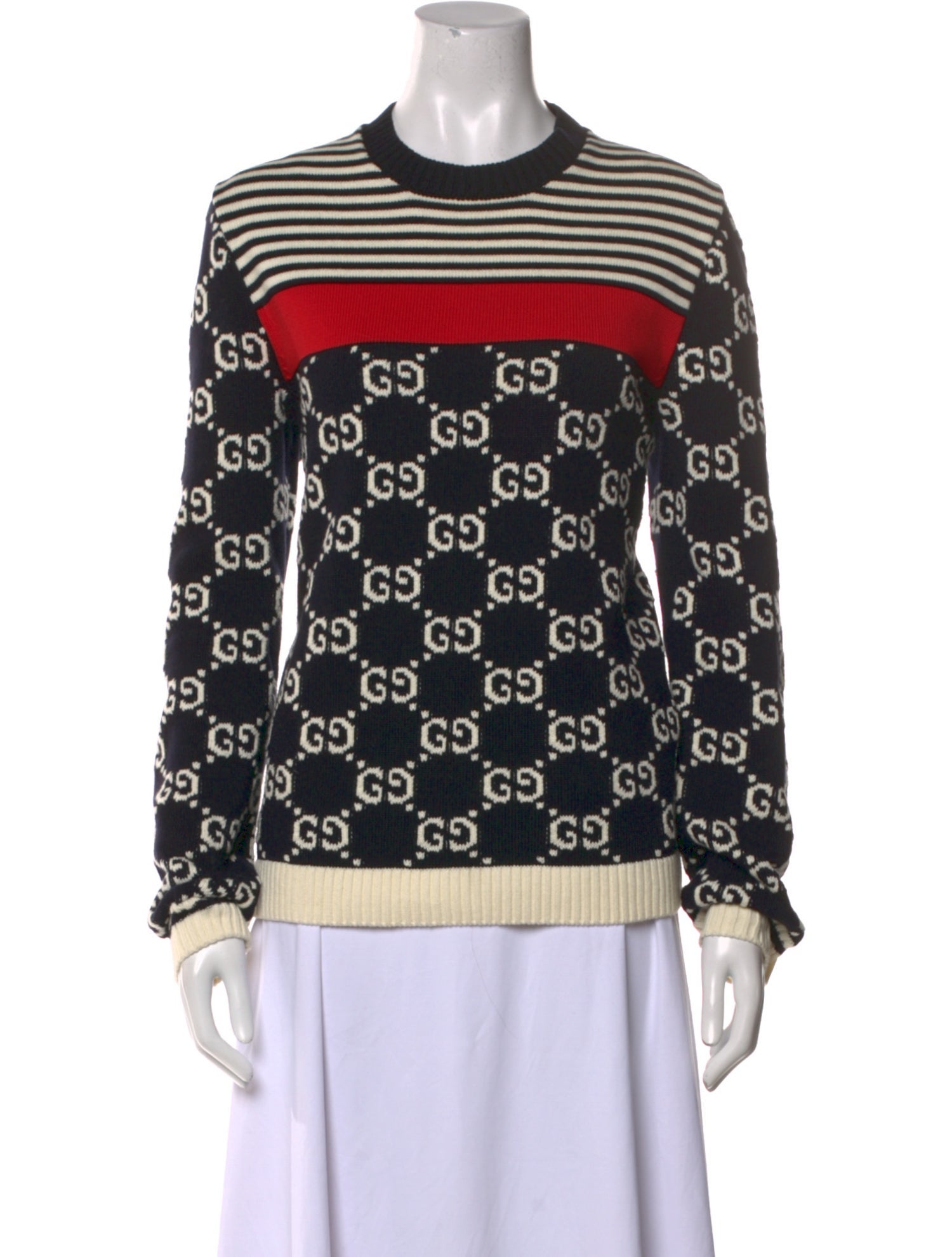 Gucci Striped Crew Neck Sweater