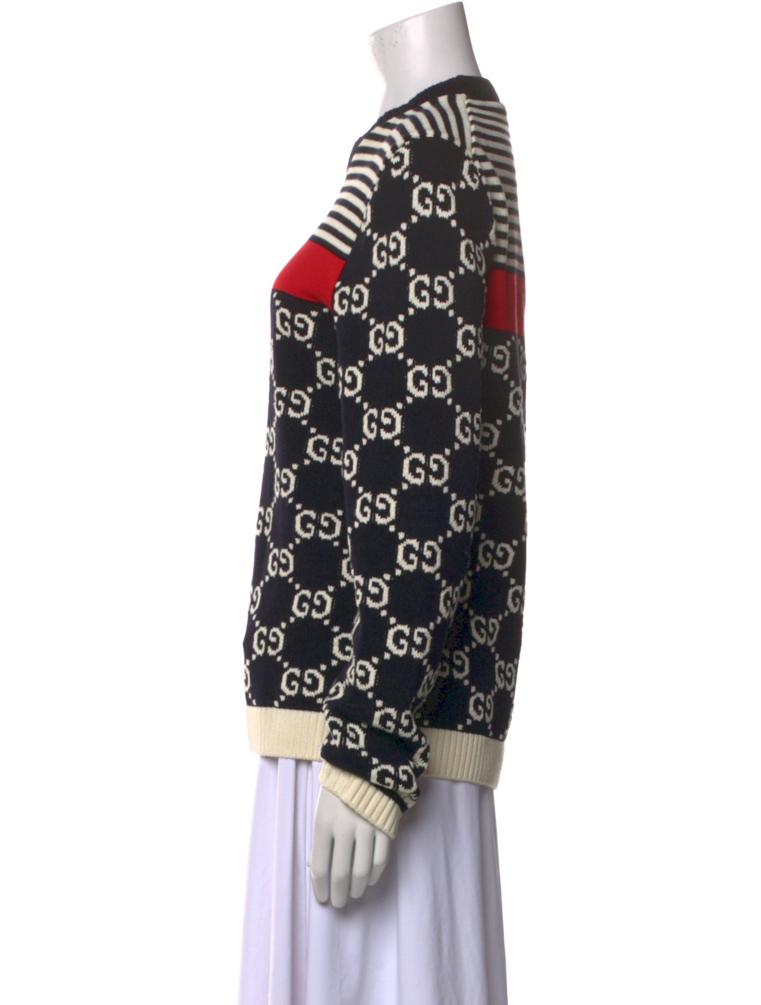 Gucci Striped Crew Neck Sweater