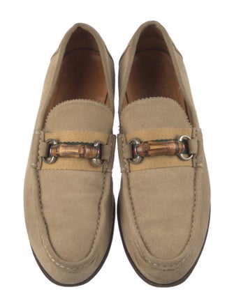 Gucci Web Accent Suede Dress Loafers