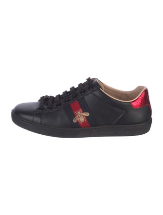 Gucci Web Accent Leather Sneakers