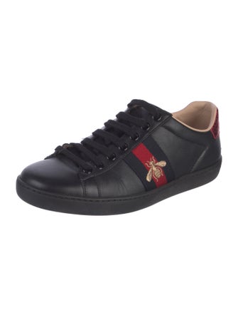 Gucci Web Accent Leather Sneakers