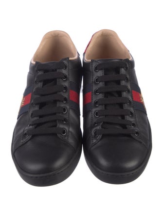 Gucci Web Accent Leather Sneakers