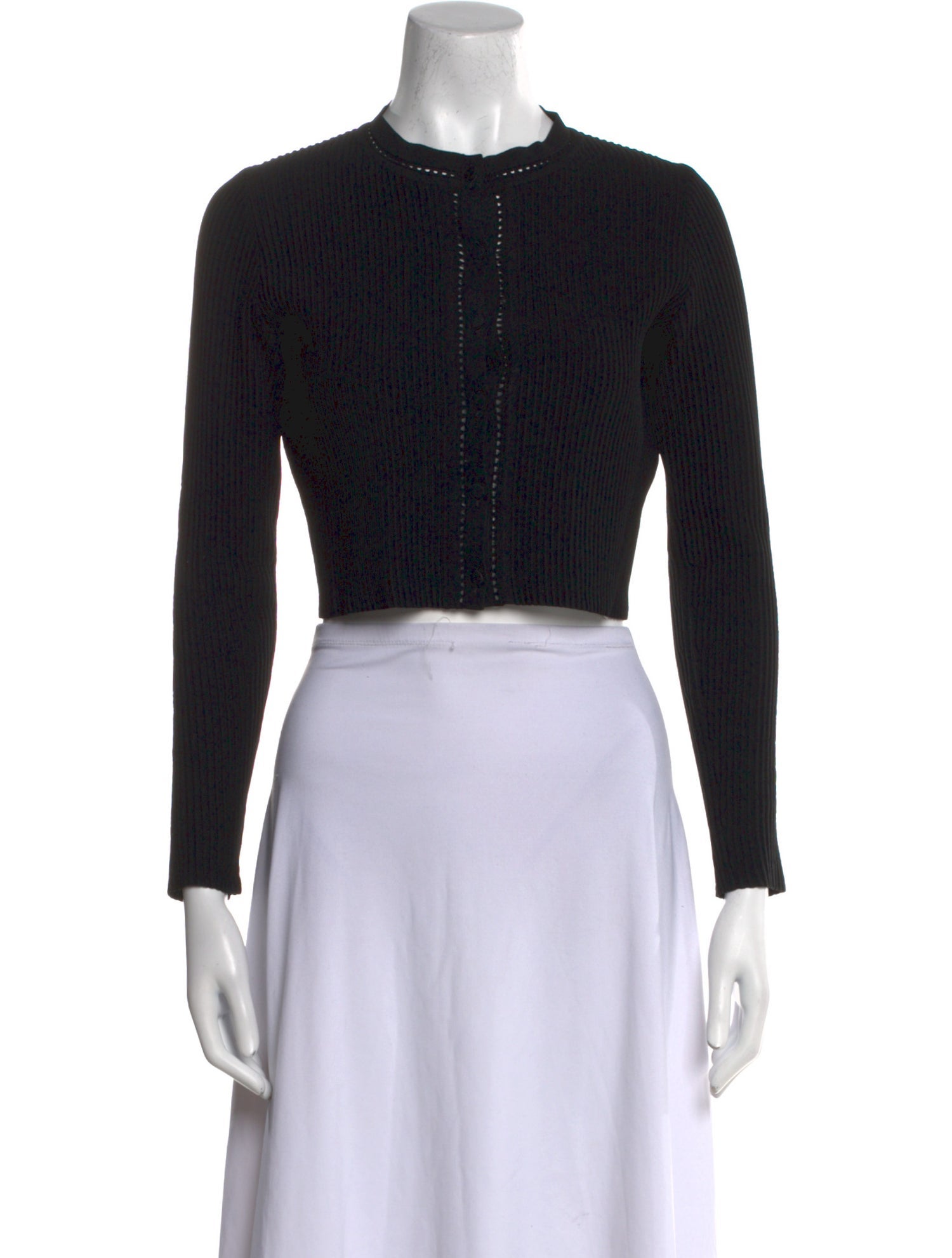 Gucci Crew Neck Long Sleeve Crop Top