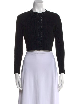 Gucci Crew Neck Long Sleeve Crop Top