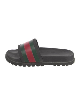 Gucci Web Accent Rubber Slides