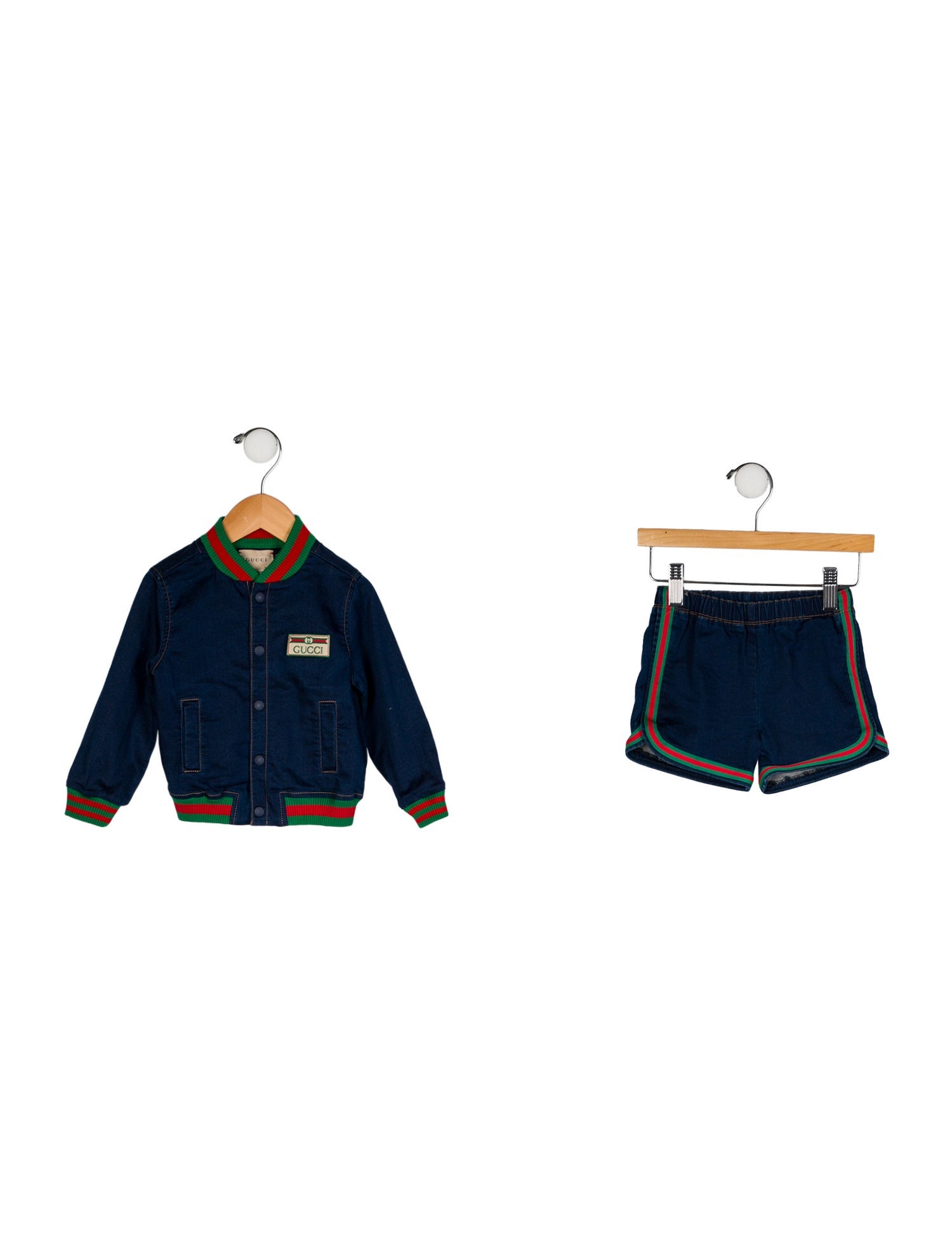 Gucci Boys' Denim Web-Trimmed Short Set
