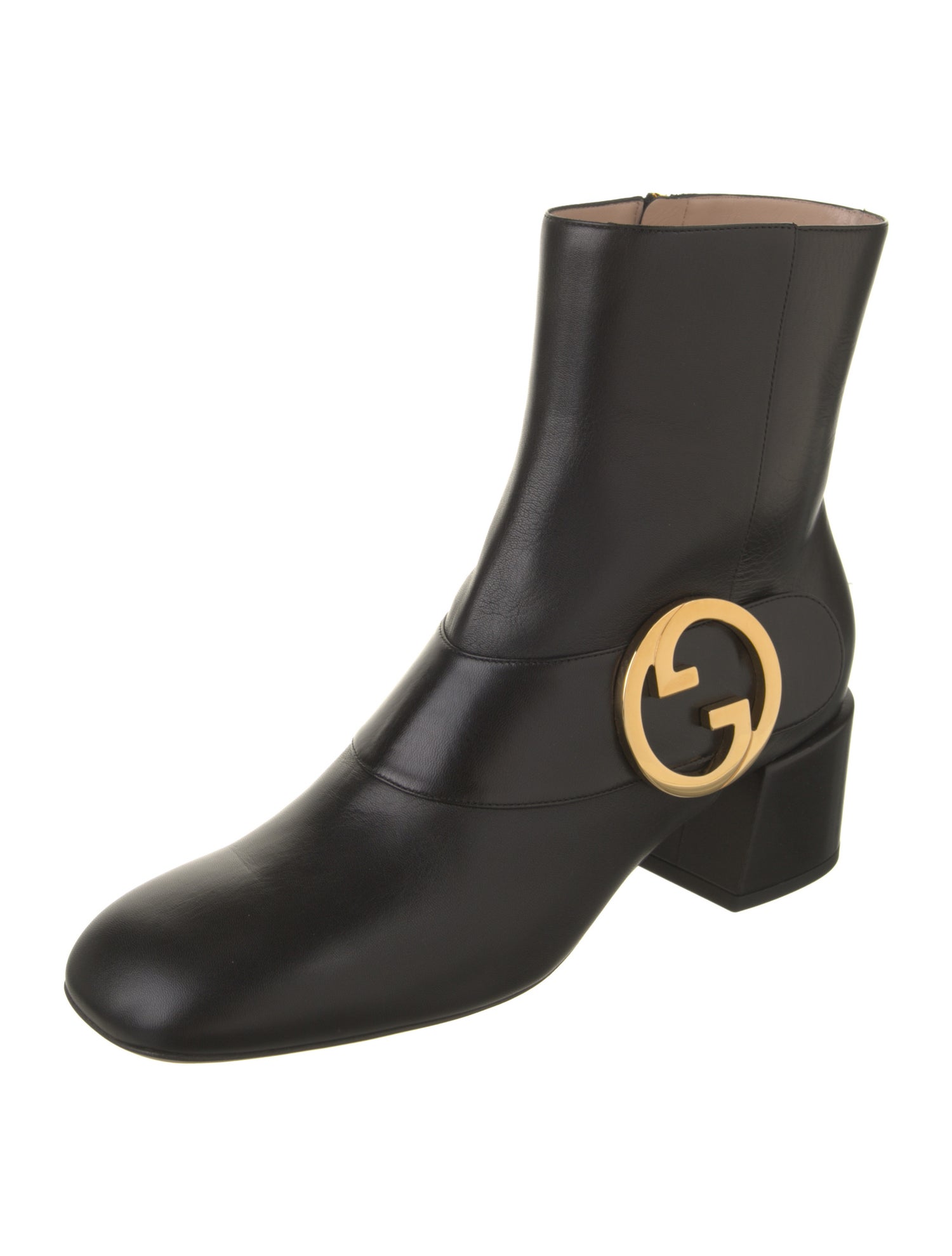 Gucci Interlocking G Logo Leather Boots
